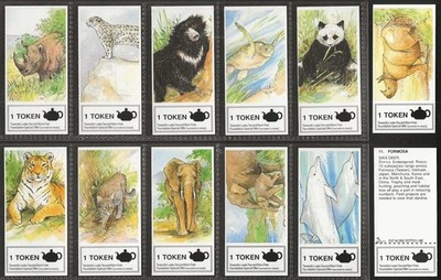 LUAKA (TEE) - FULL SET - BORN FREE WILD ANIMALS 1990'S (12 CARDS) TOP+++