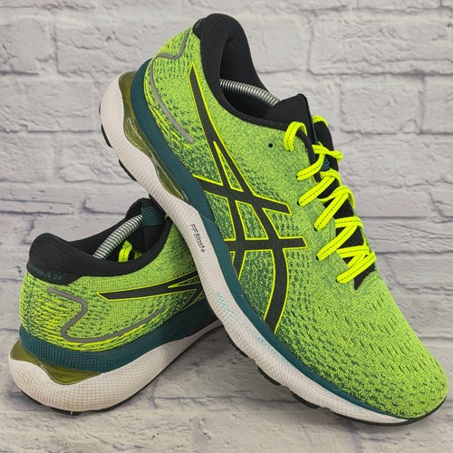 ASICS GEL NIMBUS 24 Men Sz 12.5 Lime Green Black Run Walk Jog Shoe GEL ...