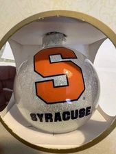 Syracuse Orangemen Glass Glitter Ball Christmas Ornament   RFSJ Inc