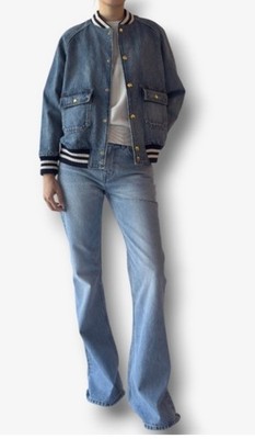 CELINE PARIS デニム テディジャケット2025SS size M Celine Denim Teddy Jacket With CELINE PARIS Patch In Ocean Breathe