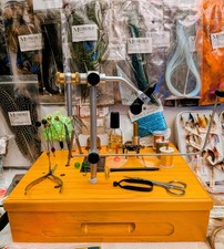 Renzetti Traveler T2003 Vise, Tools, Wheatley Fly Box, Flies, Muskoka Fly Tying