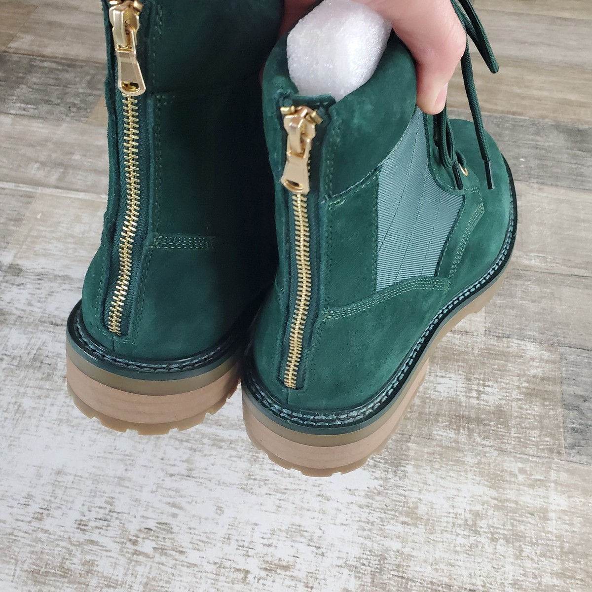 Saint Morta Legion Boots Mens Sz 9 Forest Green Suede Boot Lace Back Zip Saint Morta Legion Boots Mens Sz 9 Forest Green Suede Boot  main image 4