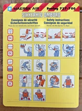 Maersk Air - Safety Information Card - Boeing 737-700 - Denmark