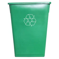 TOUGH GUY 10F626 Trash Can,Rectangular,23 gal.,Green 10F626