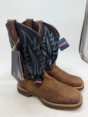 Durango Rebel Ultra-Lite Western Boot Men's Cognac Sapphire Blue Pull-On - 7