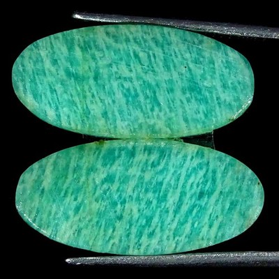 17.90Cts Natural Amazonite Pair Loose Gemstone Shape Oval Size 11x24x4mm