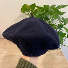 Vintage Wool Navy Blue Beret