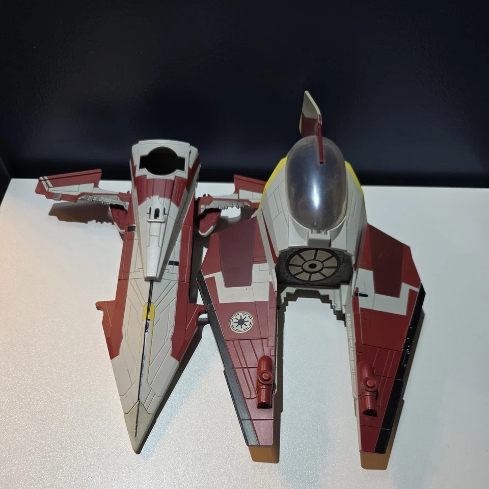 Star Wars El Ataque de los Clones Obi Wan Kenobi Jedi Starfighter nave Hasbro 2012 Foto 3 de 3