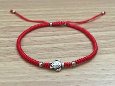 Lucky Red String Charming Silver Turtle Unisex Adjustable Shamballa Bracelet