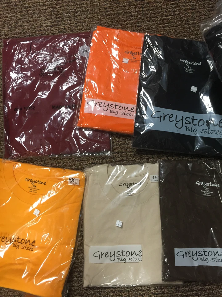 Camiseta Para Hombre Grande Alta GREYSTONE Manga Corta Camiseta Lisa Peso Pesado 14XL Foto 4 de 4