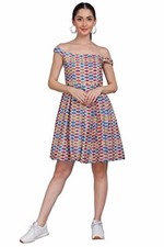Sugeeta Apparels Multicolored Midi Prom Dress