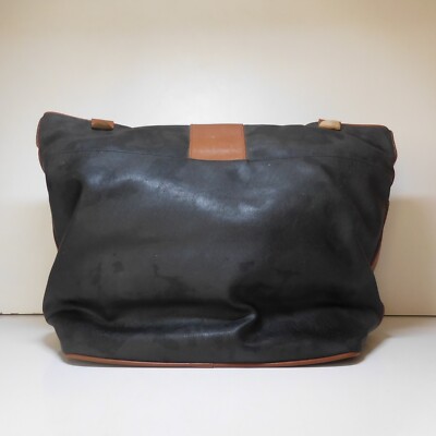 Sac Bandoulière Cuir Rigide Duolynx Marron - Très Bon état Occasion - Dimensions 25x19x7 Cm - Lanière 107 Cm