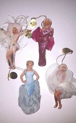 4 Marilyn Monroe 3D Bradford ornaments Set 1 Show Biz, 7 Year Itch, Diamonds...