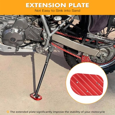 Aluminum Side Stand Pad For Honda XR650L (1993-2025) – Red Anodized Kickstand Foot Enlarger