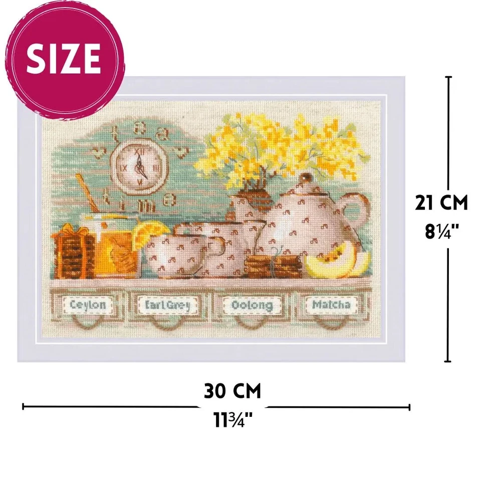 Kit de punto de cruz contado RIOLIS 1873 Tea Time - Juego de mesa para una fiesta de té vintage Foto 2 de 4