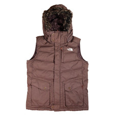 The North Face Goose Down Gilet X Cryptic 600 Fill Womens M Brown Removable Hood