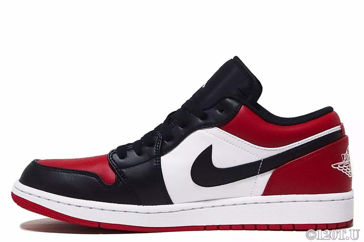 Low top red and black jordans sale