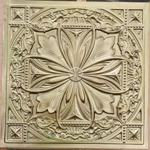 Pl10 Faux Finished Tin 3d Aged Brass Ceiling Tiles Decor Wall