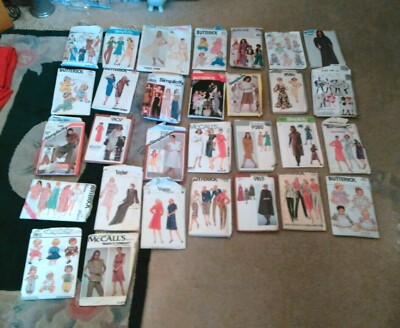 Lot 30 Vintage Sewing Patterns 10 Butterwick 3 McCall's 3 Vogue 13 Simplicity +