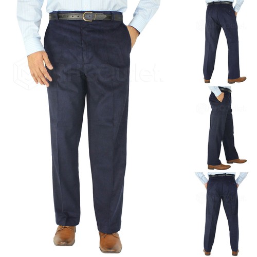 Mens Corduroy Trousers Formal Smart Casual Work Trousers Business Dress