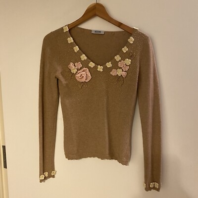 Vintage Moschino Cheap and Chic Embroidered Sweater - Beige XS/S