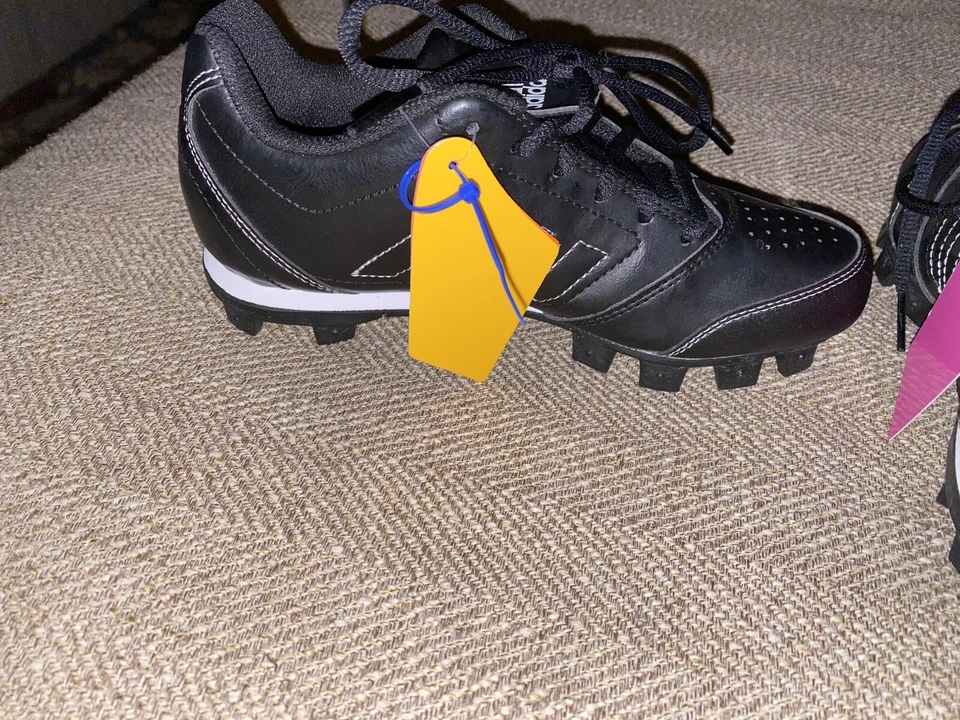 Adidas Icon Boys Kids Baseball Cleats Size 4 Black, Red & White SPG 753001 New! - Image 4 of 4