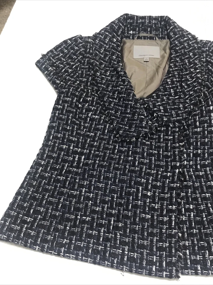 Classiques Entier Blazer XS 码女士蓝色白色帽袖 3627 — 第 2/4 张图片