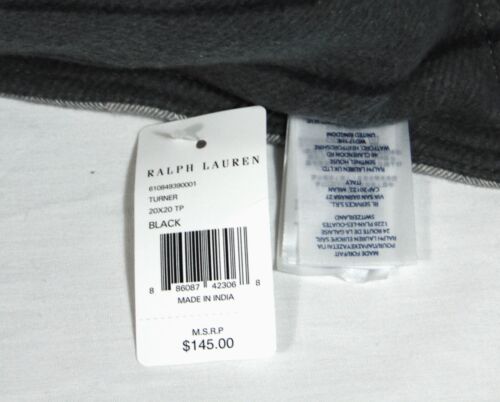 Ralph Lauren Polo Bear Big Pony Turner Stripe Throw Pillow Gray Cotton 20X20 NEW - Picture 4 of 4