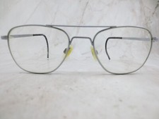 Vintage Eyeglasses Frame Unisex Adult Silver Metal Aviator Shape Full Rim 160