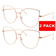 Cat Eye Gold LOVE ME OVERSIZED Clear Lens Eyeglasses Glasses Princess Womens
