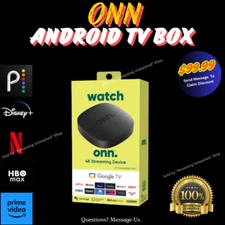 Onn Android TV 4K UHD Streaming Device with Voice Remote Control & HDMI Cable