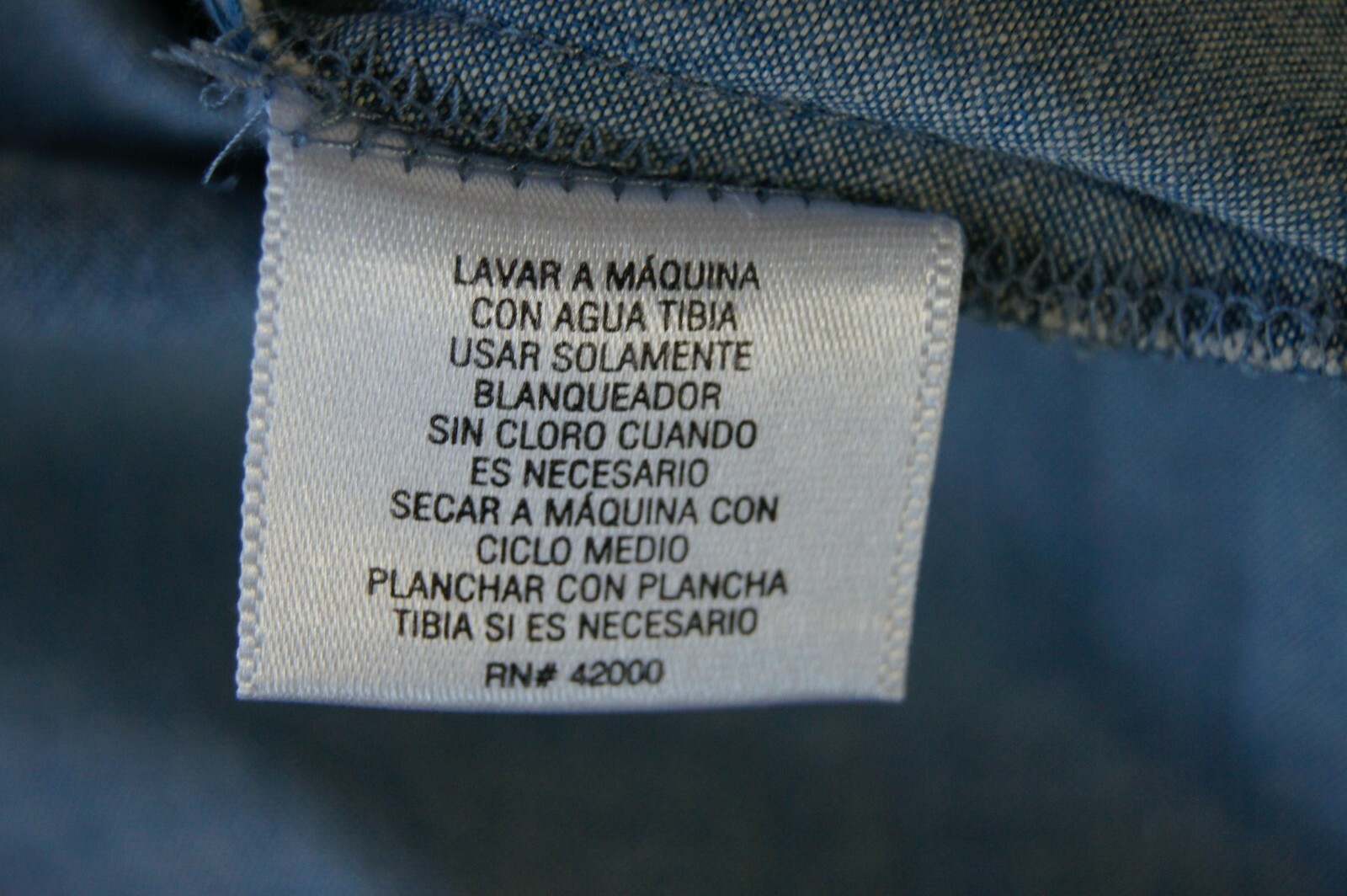 Basic Editions Chambray Light Blue Cotton Button … - image 9