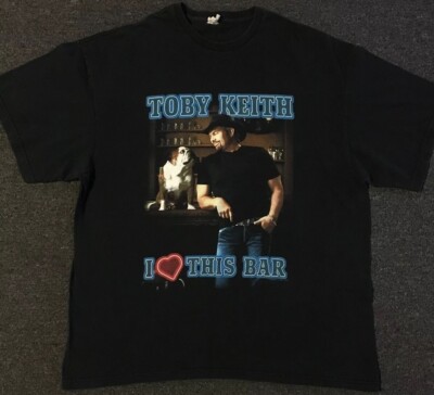 Vtg Toby Keith I Love This Bar Faded Shirt XXL Tour Country Music Grunge 90s Y2K