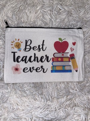 Best Teacher Ever Cosmetic Bag & 4 Pc Teacher Hair Ties