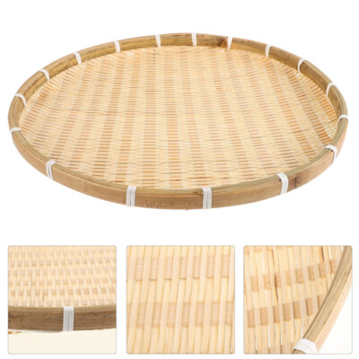 Bamboo Woven Tray Round Bamboo Tray Plants Drying Tray Bamboo Drying Tray |  eBay