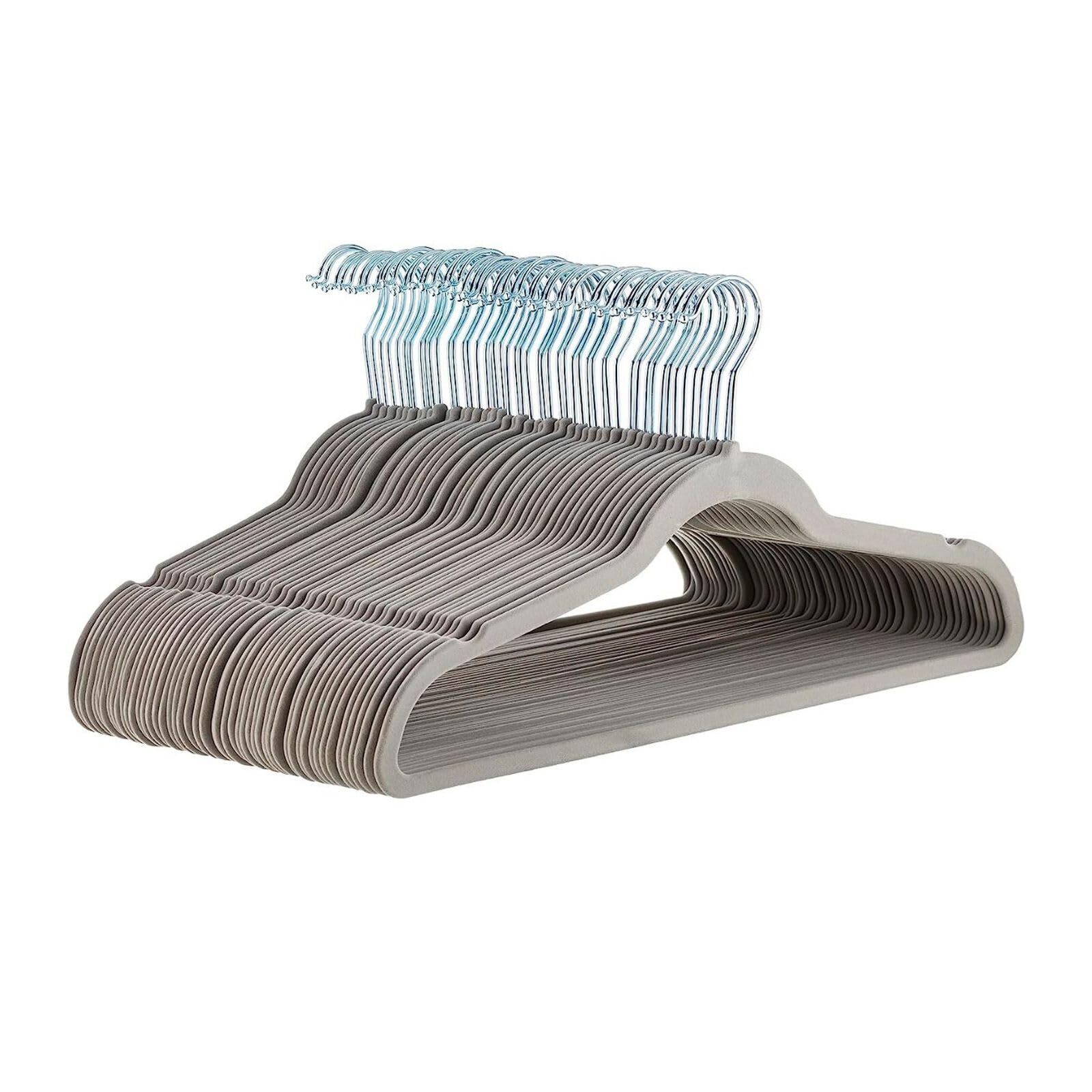 30-Pack Gray Velvet Non-Slip Clothes Hangers Space Saving Durable-image