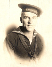 C.1910 USS MINNEAPOLIS SAILOR IN UNIFORM CAP PORTRAIT REAL PHOTO Postcard P40