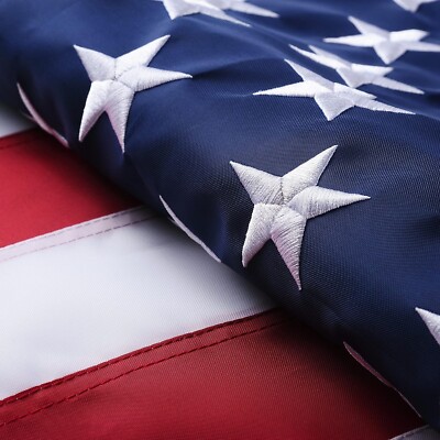 Super Strong 6x10 Foot American Flag Embroidered US Flag USA Banner Nylon