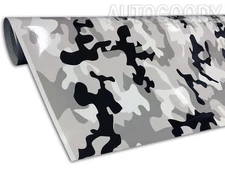 12" x 60" Snow Camo Camouflage Vinyl Film Wrap Decal Air Bubble Free 1ft x 5ft