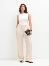 Reformation Oliver Pant Ivory White Lyocell Tencel Trousers Size 0