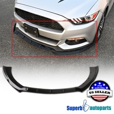 Fits 2015-2017 Ford Mustang Glossy Black Front Bumper Lower Splitter Spoiler Lip Fits 2015-2017 Ford Mustang Glossy Black Front Bumper Lower Splitter Spoiler Lip
