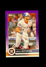 Topps 2026 Series 1 Purple Parallel Brice Matthews Houston Astros Rookie #40/75