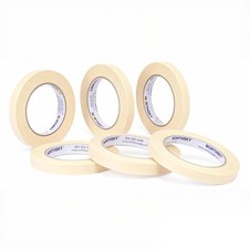 Masking Tape, Pack of 6 Rolls, 1/2" x 60 yds 360 Total Yards for General Pu...