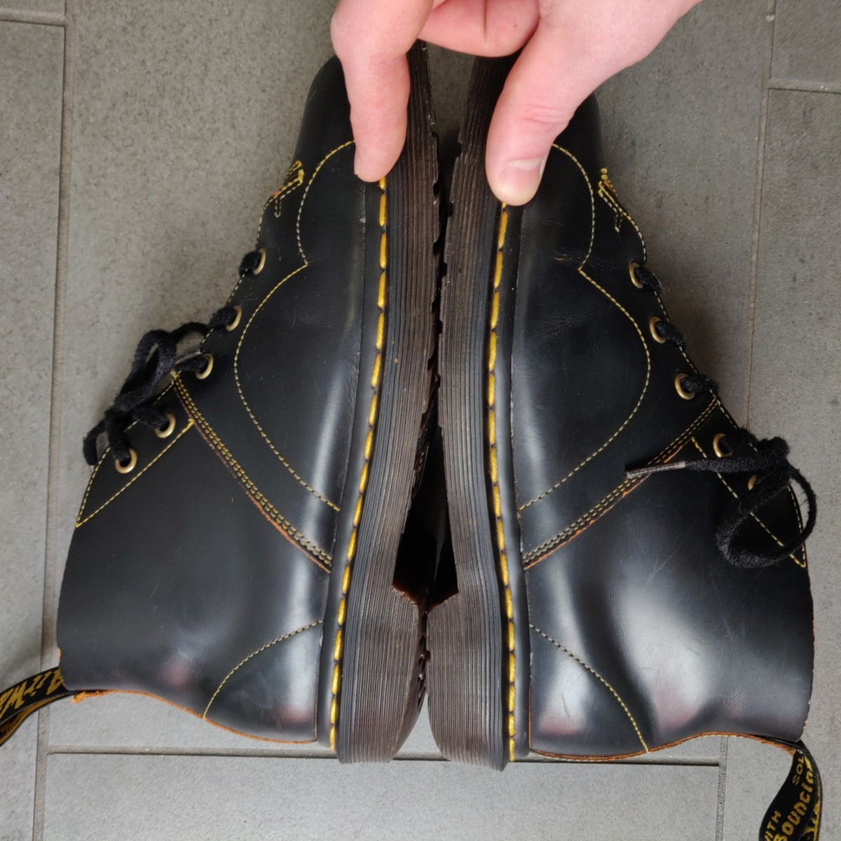 Dr. Martens Church Vintage Monkey Black Smooth Leather Boots Mens