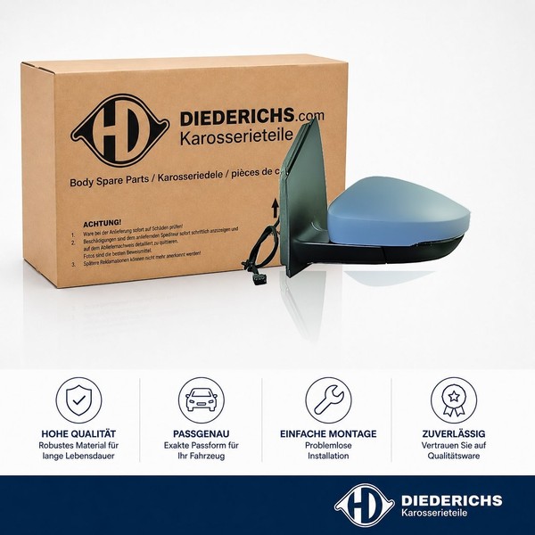 Aussenspiegel Rechts Diederichs 2206324 FÜR VW Seitenspiegel RÜCkspiegel Aussen-image