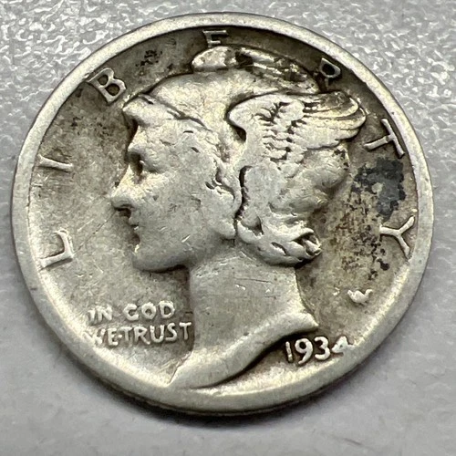 1934 MERCURY SILVER DIME ACTUAL COIN Get More Today & Save Shop Here Buy Here