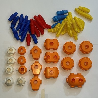 TOMY POPOIDS Vintage - Building Toy Parts and Connectors - Lot Of 49 Pieces