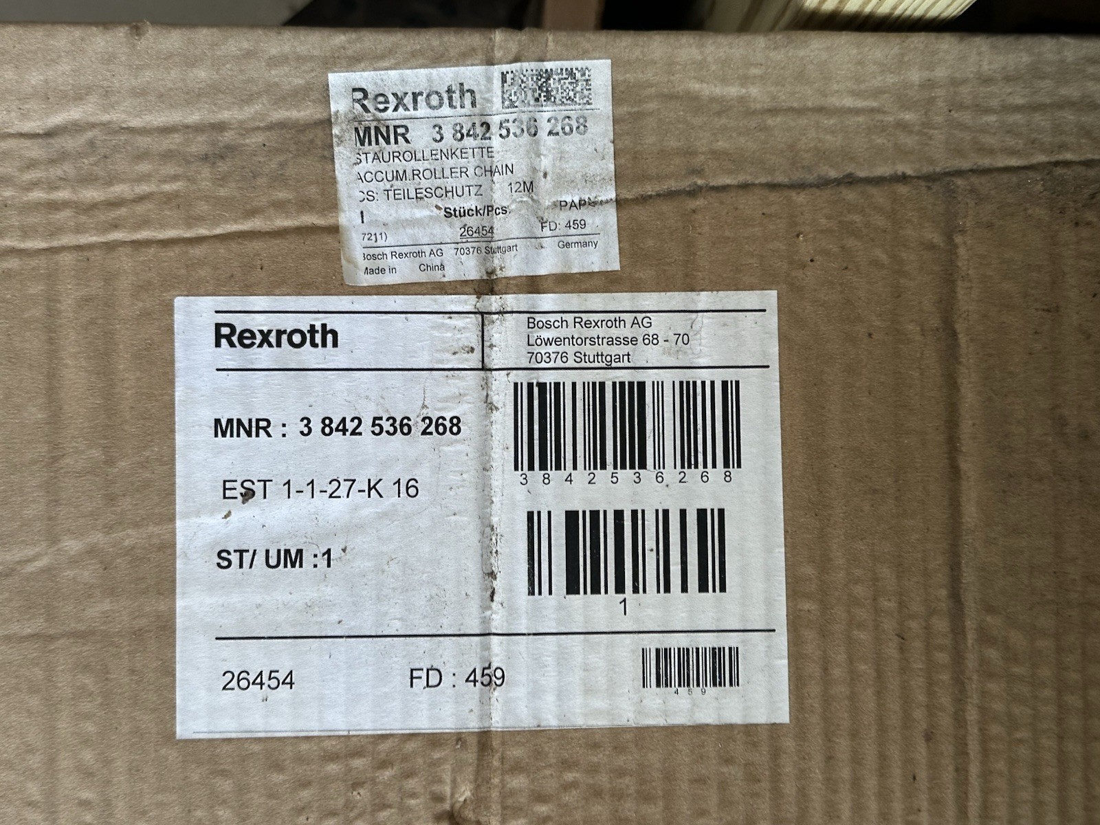 Bosch Rexroth 3842536268 Accumulation Roller Chain PA12 ESD 12M TS 2plus NEW