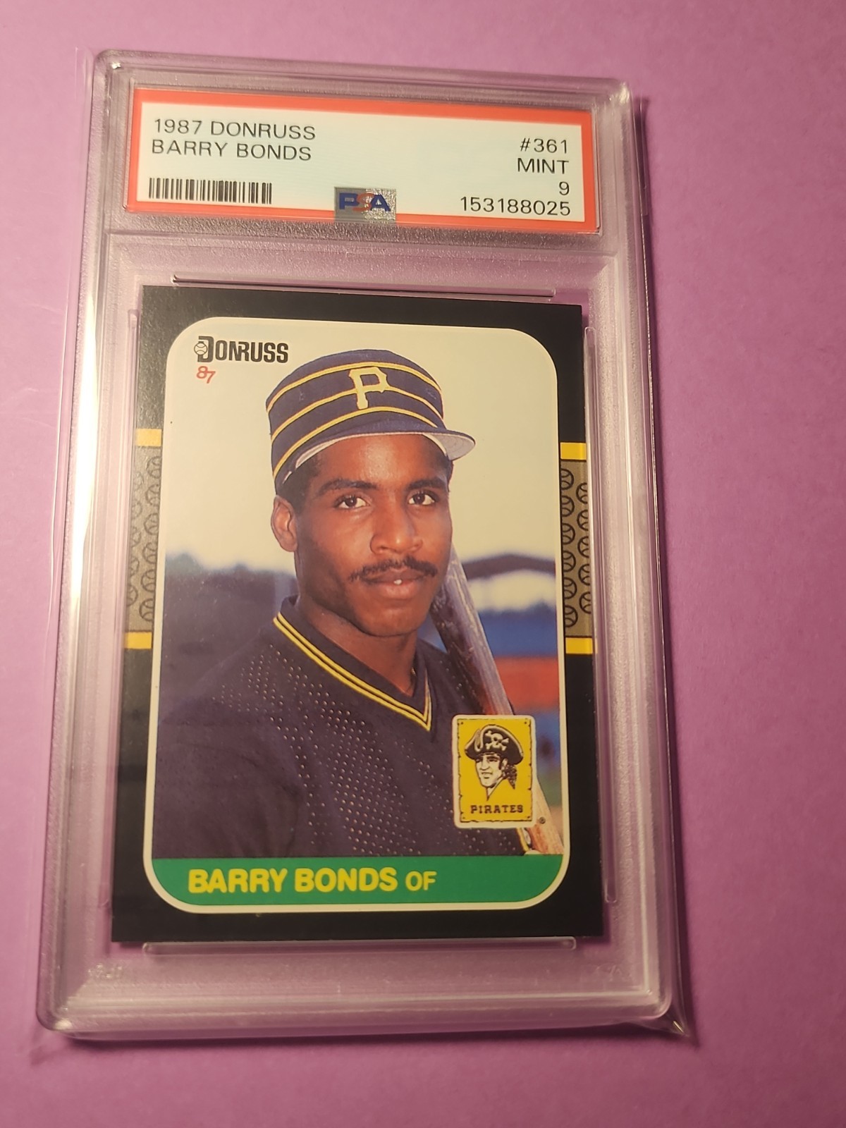 1987 DONRUSS #361 BARRY BONDS ROOKIE RC PSA 9 MINT CENTERED PIRATES GIANTS GOAT