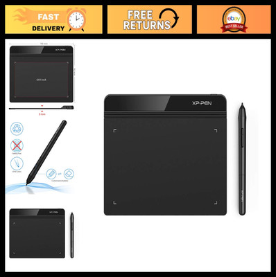 6x4 Inch Digital Drawing Tablet with Battery-Free Stylus for Mac, Windows, Chrom
